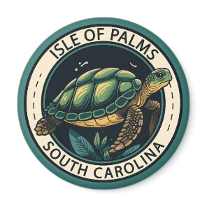 Isle of Palms South Carolina Turtle Badge Magnet