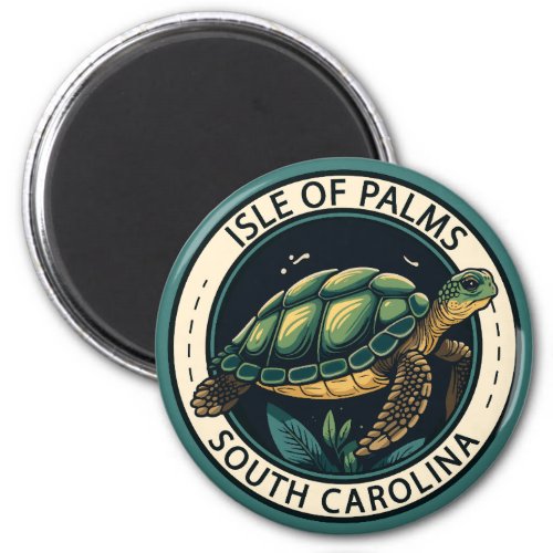 Isle of Palms South Carolina Turtle Badge Magnet