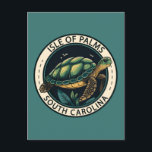 Isle of Palms South Carolina Turtle Badge Postcard<br><div class="desc">Isle of Palms vector art design. It’s known for its beaches backed by condos and eateries. Sea turtles nest in the area.</div>