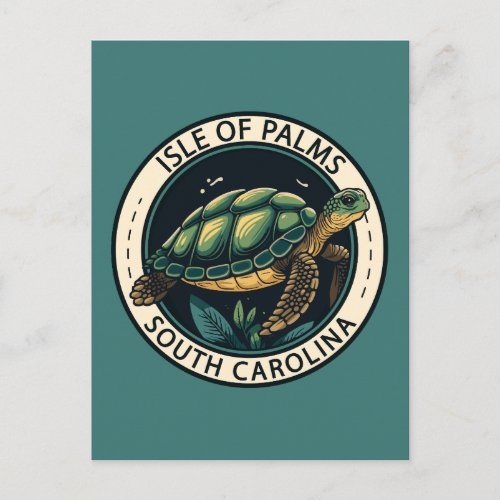 Isle of Palms South Carolina Turtle Badge Postcard
