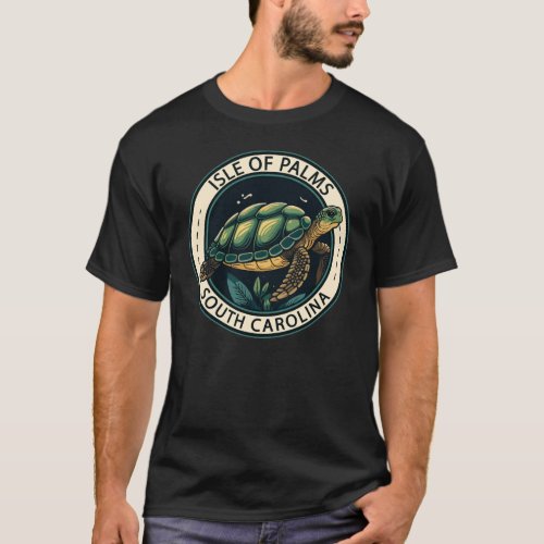 Isle of Palms South Carolina Turtle Badge T_Shirt