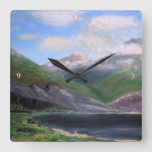 Isle of Rhum original artwork oils on board Square Wall Clock