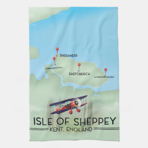isle of Sheppey Kent England travel poster Kitchen Towel