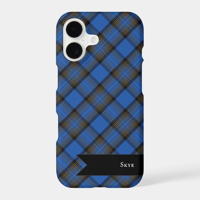 Isle of Skye Blue Tartan Plaid Pattern iPhone Case (Back)