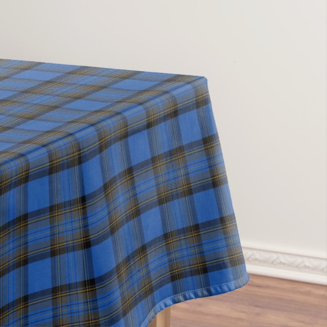 Isle of Skye Blue Tartan Plaid Pattern Tablecloth (In Situ)