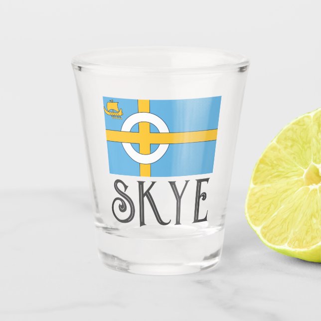 Isle of Skye flag, SCOTLAND Shot Glass (Front)