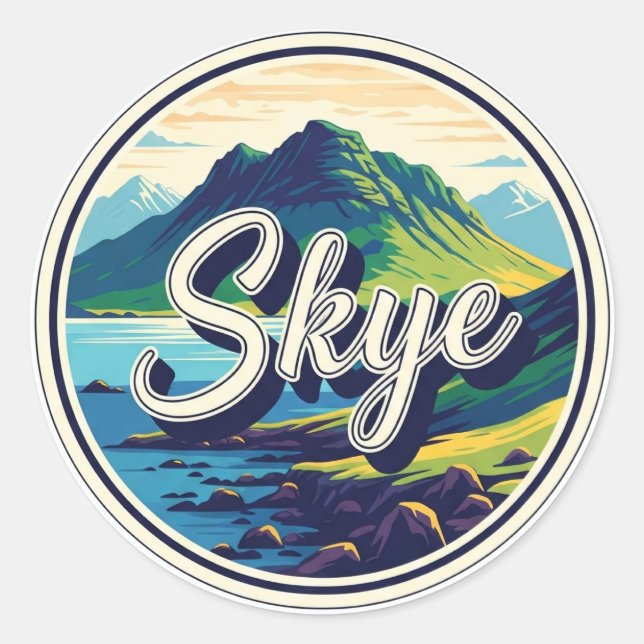 Isle of Skye Herbrides Scotland Travel Classic Round Sticker (Front)