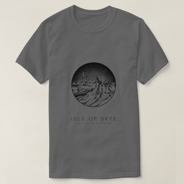 Isle of Skye Scotland Dotwork Art T-Shirt (Design Front)