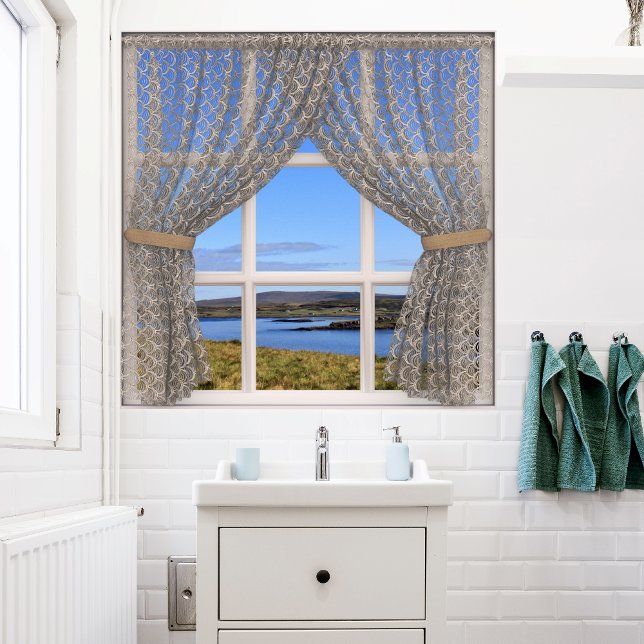 Isle of Skye (Scotland) Fake Window View with Lace Poster (Creator Uploaded)
