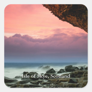 Isle of Skye, Scotland labeled, Square Sticker