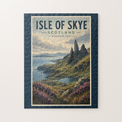 Isle of Skye Scotland Landscape Travel Art Retro Jigsaw Puzzle