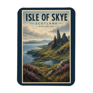 Isle of Skye Scotland Landscape Travel Art Retro Magnet