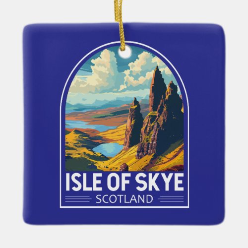 Isle of Skye Scotland Travel Art Vintage Ceramic Ornament