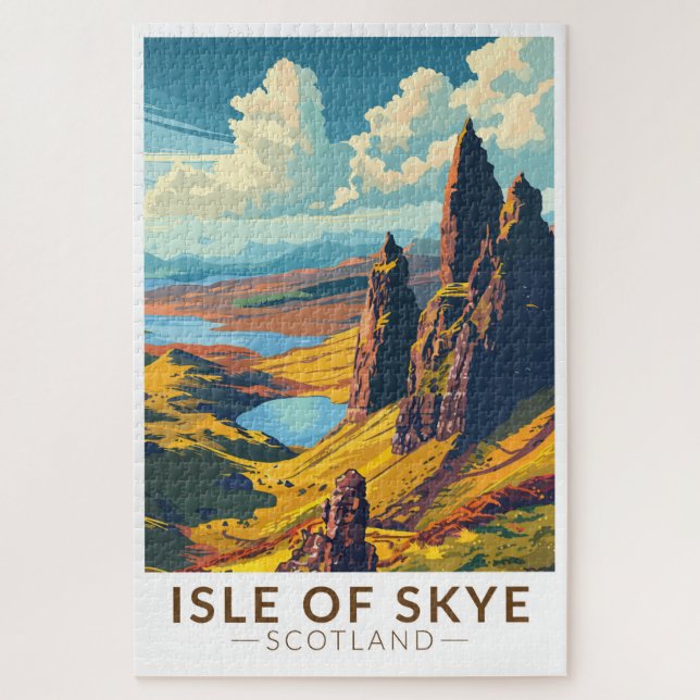 Isle of Skye Scotland Travel Art Vintage Jigsaw Puzzle (Vertical)