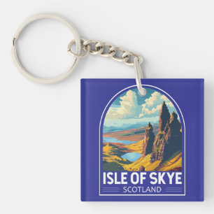 Isle of Skye Scotland Travel Art Vintage Keychain