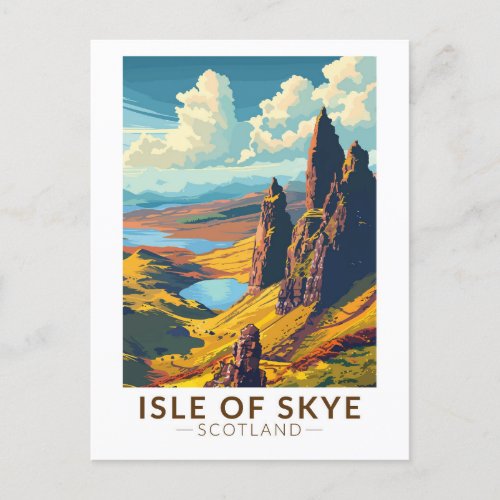Isle of Skye Scotland Travel Art Vintage Postcard