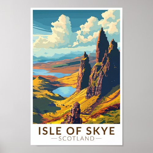 Isle of Skye Scotland Travel Art Vintage Poster