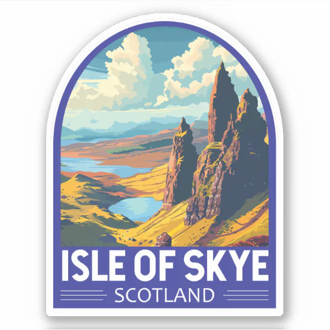 Isle of Skye Scotland Travel Art Vintage Sticker | Zazzle