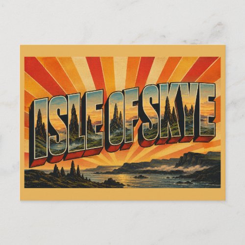 Isle of Skye Scotland Vintage Travel Art Postcard