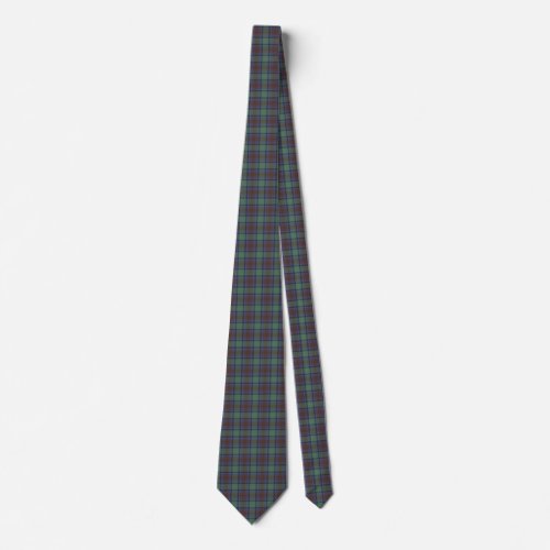 Isle Of Skye Tartan Plaid Green Black Pattern Neck Tie