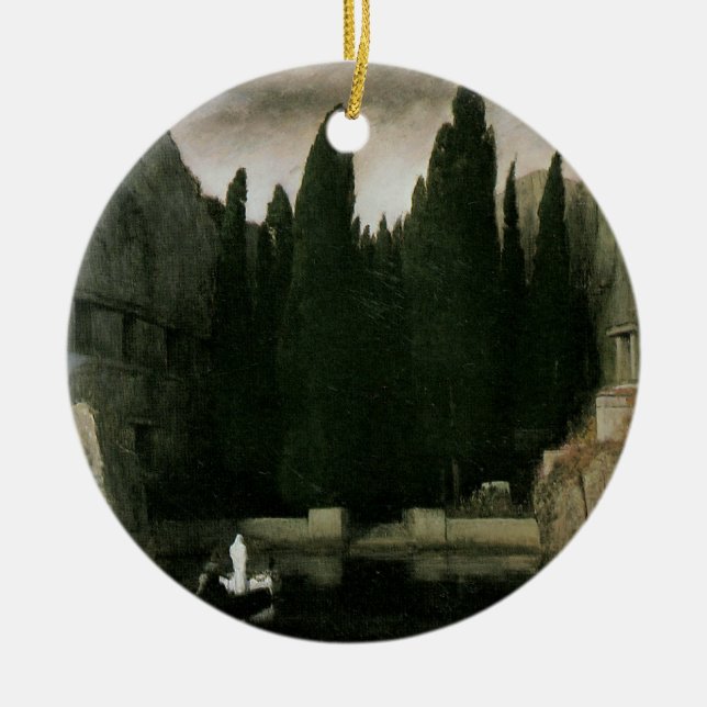 Isle of the Dead by Arnold Bocklin, Symbolism Art Ceramic Ornament (Front)