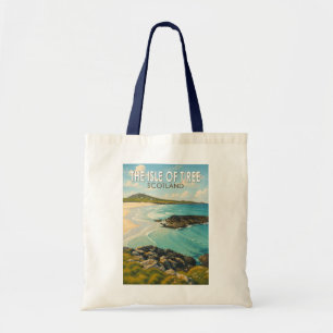 Isle of Tiree Scotland Illustration Travel Art Tote Bag