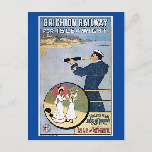 Isle of Wight England Railway Excursion Postcard