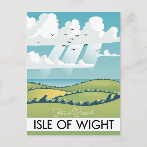 isle of wight travel poster postcard