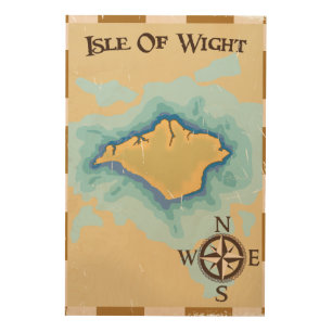 Isle of Wight Treasure map travel poster