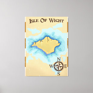 Isle of Wight Treasure map travel poster Canvas Print