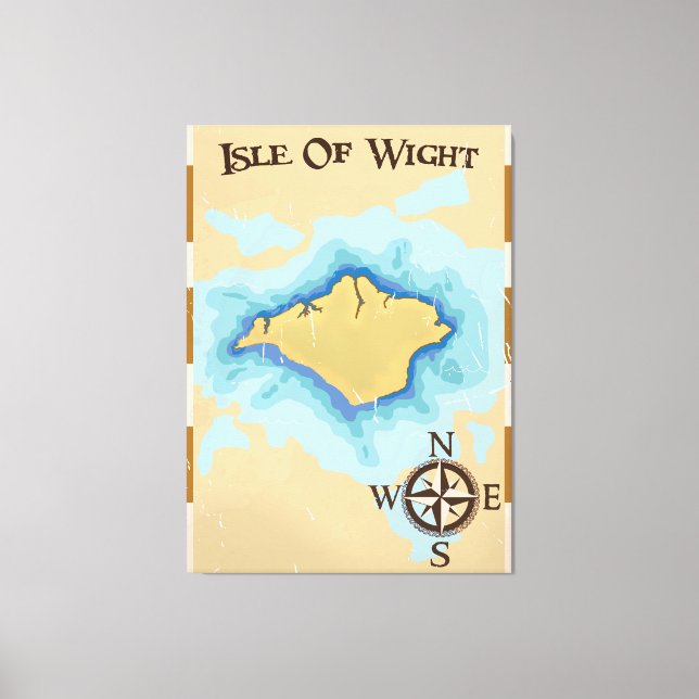 Isle of Wight Treasure map travel poster Canvas Print (Front)