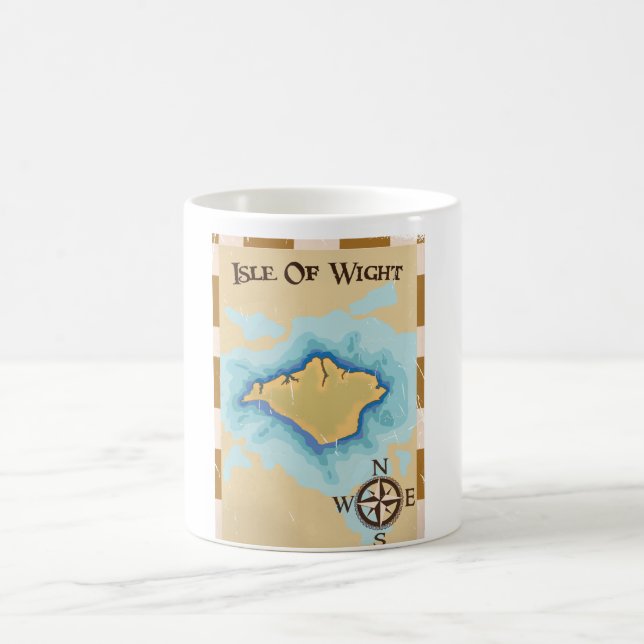Isle of Wight Treasure map travel poster Coffee Mug (Center)