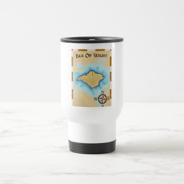 Isle of Wight Treasure map travel poster Mug (Center)