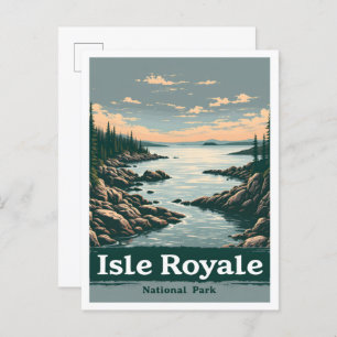 Isle Royal National Park Michigan USA Travel Postcard
