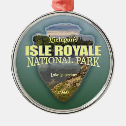 Isle Royale arrowhead Metal Ornament
