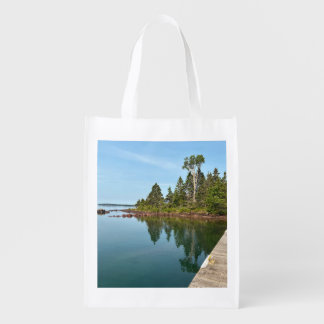 Isle Royale Malone Bay dock and glass smooth Lake Grocery Bag