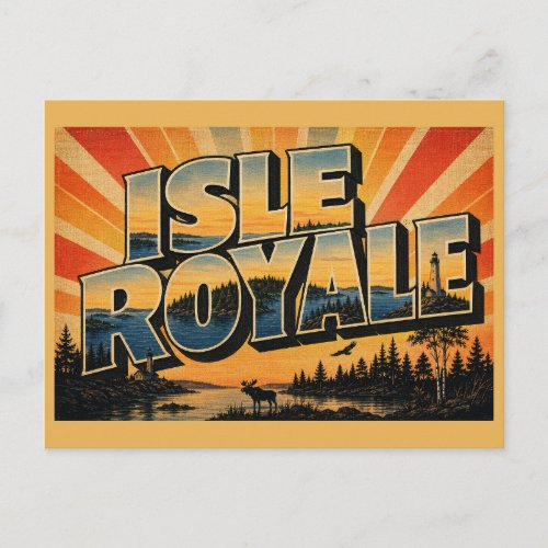 Isle Royale Michigan Lake Superior Forest Art Postcard