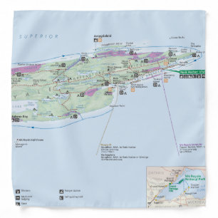 Isle Royale (Michigan) map bandana