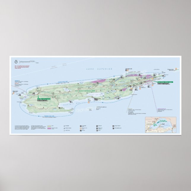 Isle Royale (Michigan) map poster (Front)