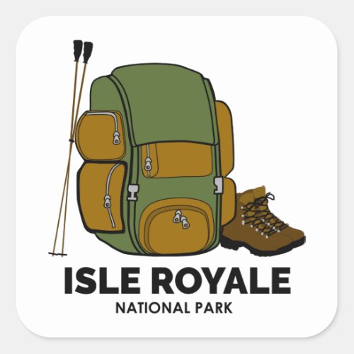 Isle Royale National Park Backpack Square Sticker