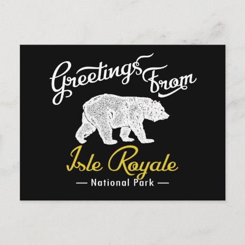 Isle Royale National Park Bear Postcard