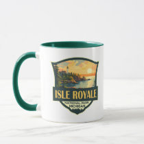 Isle Royale National Park Illustration Retro Badge