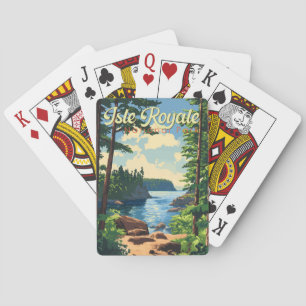 Isle Royale National Park Illustration Travel Art Poker Cards
