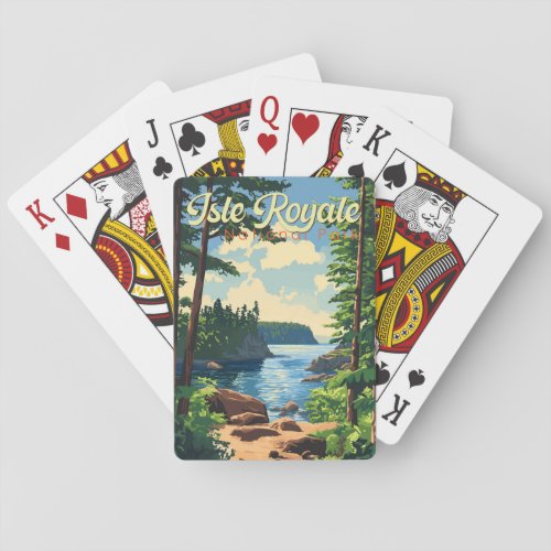 Isle Royale National Park Illustration Travel Art Poker Cards