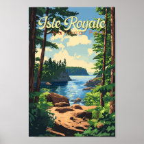 Isle Royale National Park Illustration Travel Art