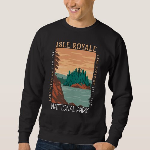 Isle Royale National Park Lake Superior Distressed Sweatshirt