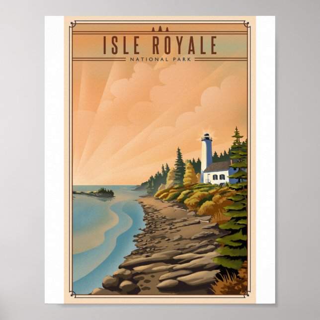 Isle Royale National Park Litho Artwork Poster (Front)