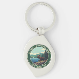 Isle Royale National Park Michigan Keychain   Cust
