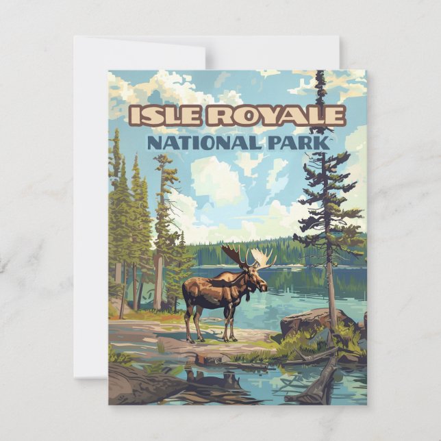 Isle Royale National Park Michigan Lake Card (Front)