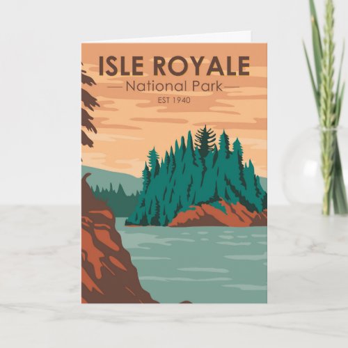Isle Royale National Park Michigan Vintage Card